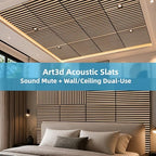 Art3d 12-Pack Acoustic Slat Panel & Ceiling Tile, 2 x 2 ft, Natural Oak - Image 4