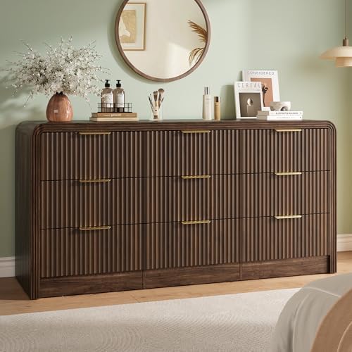 Decofy Fluted 9 Drawers Dresser, 63'' Wide Chest of Drawers for Bedroom by Decofy