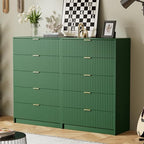 Furniway Green Dresser for Bedroom, Modern Dresser with 5 Drawers and Smooth Slides, Wide Chest of Drawers with Golden Handles for Bedroom, Living Room, Closet, 15.7" D x 31.5" W x 47.2" H - Image 4