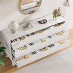 GarveeHome 59" Wide Fluted 9 Drawers Dresser, White - Image 6