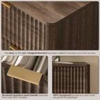 54" Wide Fluted 7 Drawers Dresser for Bedroom,Curved Edge,Walnut - Image 7