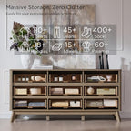 T4TREAM 63" Wide Fluted 9 Drawer Dresser for Bedroom, Grey Alder - Image 4