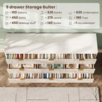 63" Wide Fluted 9 Drawers Dresser for Bedroom,Curved Edge,White - Image 5