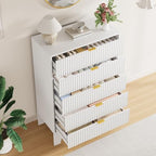 5 Drawer Dresser for Bedroom, 47" Tall Fluted Chest of Drawers, White - Image 3