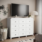 Xixini 59.1" Wide 12-Drawer Farmhouse Dresser for Bedroom, White - Image 6