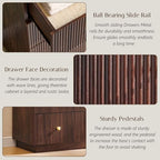 Fluted 5 Drawers Dresser for Bedroom, 45" Tall Modern Dressers & Chest of Drawers with Metal Handle, Wood Closet Clothes Storage Organizer,Storage Dressers Organizer for Hally/Living Room, Natural - Image 4