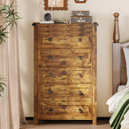 Xixini 45.5" Tall 5-Drawer Dresser for Bedroom, Chest of Drawers, Brown - Image 7