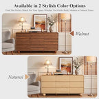 AVZEAR Modern 9 Drawer Dresser for Bedroom, 63" Wide Wooden Dresser Chest of Drawers, Handle Free & Curved Profile Design, Mid Century Closet Clothes Storage Organizer for Living Room, Walnut - Image 6