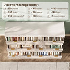 54" Wide Fluted 7 Drawers Dresser for Bedroom,Curved Edge,White - Image 5