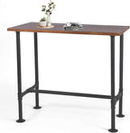 Industrial 41.3inch Height Bar Table Vintage Pipe Design Bistro Table Rustic by BOKKOLIK