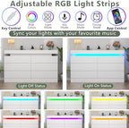 Gyfimoie 6 Drawer Dresser with Power Outlet, Dresser with LED Light - Image 4