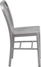 Flash Furniture Commercial Grade Silver Metal Indoor-Outdoor Chair - Image 7