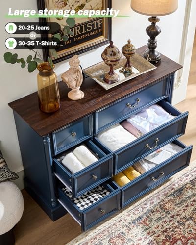 Farmhouse 6-Drawer Dresser with Charging Station for Bedroom - Image 4