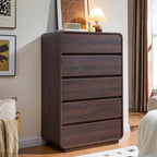 Standifurno Walnut Dresser for Bedroom, Modern 5 Drawer Closet, Freestanding Dressers with Deep Drawers, Large Storage Organizer for Living Room, 29.5’’ W by StandifurnoFurniture