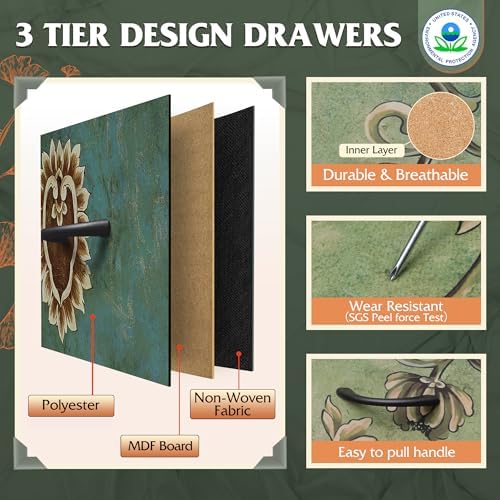 WLIVE Dresser for Bedroom with 6 Drawers, Floral Painted - Image 6