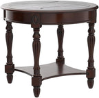 PADMA HOUSE Traditional Solid Wood Oval End Table - Image 4