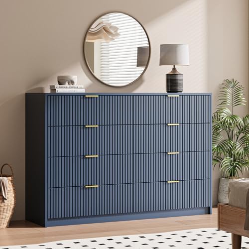 MAISONARIA Navy Dresser for Bedroom, 8 Drawer Double Dresser, Modern Chest of Drawers for Bedroom, Living Room, Entryway and Closet, 55" L x 15.7" D x 37.4" H - Image 6