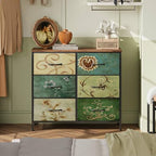 WLIVE Dresser for Bedroom with 6 Drawers, Floral Painted - Image 2
