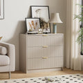 Furniway Beige Dresser for Bedroom, Modern Dresser with 3 Drawers and Smooth Slides, Wide Chest of Drawers with Golden Handles for Bedroom, Living Room, Closet, 15.7" D x 31.5" W x 29.6" H by Furniway