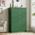 Furniway Green Dresser for Bedroom, Modern Dresser with 5 Drawers and Smooth Slides, Wide Chest of Drawers with Golden Handles for Bedroom, Living Room, Closet, 15.7" D x 31.5" W x 47.2" H by Furniway