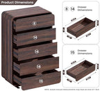 Standifurno Walnut Dresser for Bedroom, Modern 5 Drawer Closet, Freestanding Dressers with Deep Drawers, Large Storage Organizer for Living Room, 29.5’’ W - Image 3