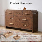 Curved Drawer Dresser for Bedroom with 7 Drawers, 54'' Wide Chest of Drawer - Image 2