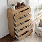 Oak Fluted 5 Drawer Dresser for Bedroom,47" Tall Modern Chest of Drawer - Image 3