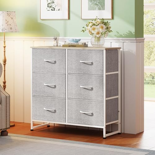 WLIVE Dresser for Bedroom with 6 Drawers, Light Grey - Image 2