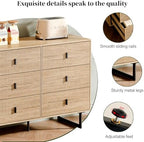 Chrangmay Modern Chest of Drawers with 9 Drawers,Deep Drawers,Clothes Organizer,Large Storage Cabinet for Living Room, Bedroom,Hallway,with Anti-Tipping Device,Natural - Image 5