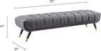 Modway Adept Mid-Century Modern Velvet Upholstered Tufted Accent Bench in Gray - Image 3