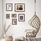 Hongkee 5x7 Picture Frame Set of 4, Made of Real Glass and Rustic Brown Wooden Frame, 5 by 7 Photo for Wall or Tabletop - Display Picture 4x6 with Mat or 5x7 Without Mat - Image 5