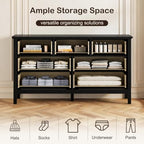 CARPETNAL 55" Black Dresser for Bedroom with 7 Drawers & Modern Gold Handle - Image 4