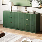 MAISONARIA Green Fluted Dresser for Bedroom, 32 Inch Wide Nightstand with Large Drawer, 3 Drawer End Table for Bedroom, Living Rooms, Offices, and Entryways - Image 3