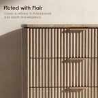 Fluted 8 Drawer Dresser for Bedroom, 54"W Wooden Dressers & Chest of Drawer - Image 3