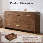 Curved Drawer Dresser for Bedroom with 9 Drawers, 63'' Wide Chest of Drawer - Image 2