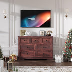 Farmhouse 7 Drawers Dresser for Bedroom with Charging Station,Wood Dressers - Image 3