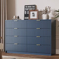 MAISONARIA Navy Dresser for Bedroom, 8 Drawer Double Dresser, Modern Chest of Drawers for Bedroom, Living Room, Entryway and Closet, 55" L x 15.7" D x 37.4" H by MAISONARIA