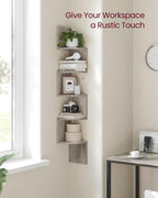 VASAGLE Corner Shelf Wall Mount, 5-Tier Floating Corner Bookshelf - Image 5