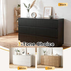 Karl home Black 6 Drawer Fluted Dresser, Modern Storage Chest of Drawers - Image 7