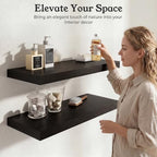 48" Black Floating Shelves 12inch Deep Wall Shelf, Set of 1 - Image 3