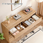 Chrangmay 6 Drawer Dresser,47.24" Wide Mid Century Chest of Drawers,Wooden Bedroom Drawer Dresser with 6 Storage Drawers for Bedroom,Living Room,with Anti-Tipping Device, Wood - Image 7