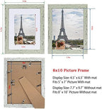 Hongkee 8x10 Picture Frame Set of 4, Made of Real Glass and Sage Green Wooden Frame, 8 by 10 Photo for Wall or Tabletop - Display Picture 5x7 with Mat or 8x10 Without Mat - Image 2
