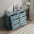 Blue 6 Drawer Dresser, Vintage Chest of Drawers, 47.2'' Bedroom Cabinet - Image 4