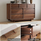7 Drawer Walnut Dresser for Bedroom, 51.5" Wide Mid Century Modern Dresser - Image 3