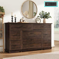 jiteentarou Farmhouse 9 Drawer Dresser for Bedroom,63” Wood Dresser & Chest of Drawers with Power Outlets,Large & Wide Dressers for Bedroom,Tall Storage Dresser Organizer(Rustic Brown) by jiteentarou