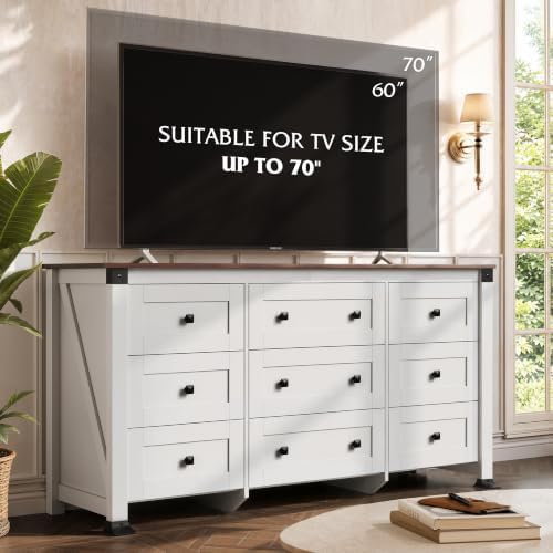 WLIVE 9 Drawer Dresser White, Wide Chest of Drawers & SGS-Tested Anti-Tip - Image 5