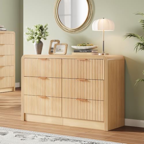 Decofy Fluted 6 Drawers Dresser, 47.2'' Wide Chest of Drawers for Bedroom - Image 3