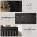 LYNSOM Black Fluted 5 Drawer Dresser for Bedroom, Curved Edge, 48" Tall - Image 6