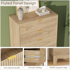 Garvee 5 Drawer Dresser for Bedroom, 47" Tall Fluted Chest of Drawers, Oak - Image 4