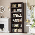 Rresyet Bookcase and Bookshelves, 28" W Tall Bookshelf, Dark Cherry by ReinventingtheGoodinLife